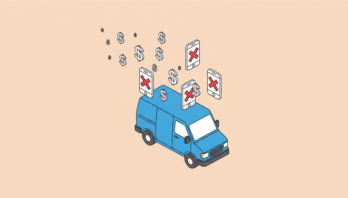 Plumbing business owner reviewing missed call revenue loss on tablet