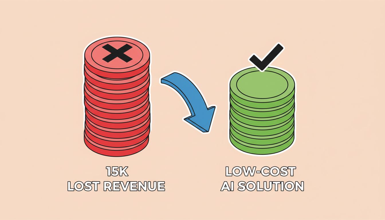 Cost comparison showing revenue loss versus AI answering service investment